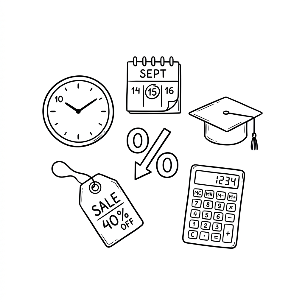 Everyday Calculators Sketch Illustration