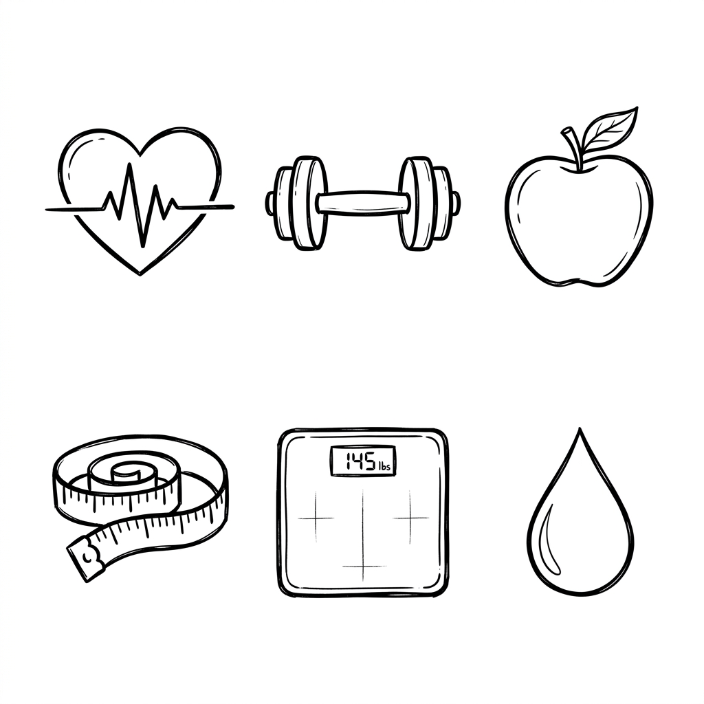 Health Calculators Sketch Illustration